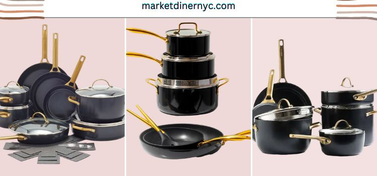 black and gold pots and pans set